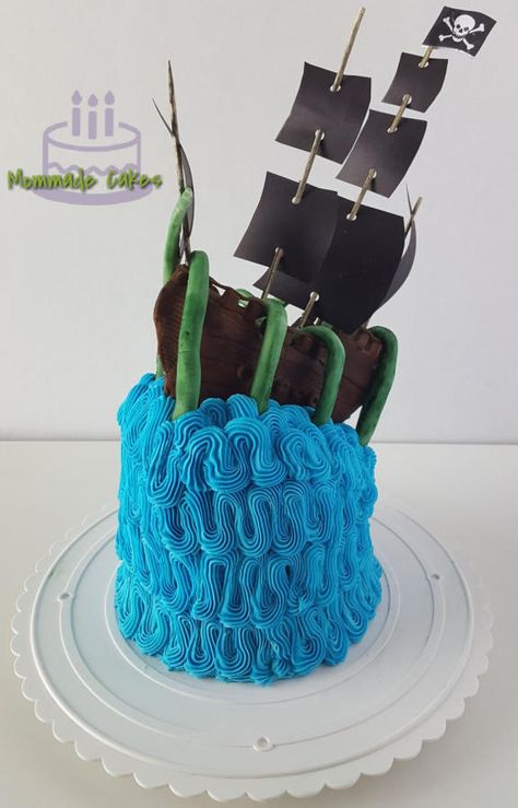 Sea Monster Party Ideas, Sea Beast Cake, Sea Monster Cake, Sea Monster Party, Sea Beast Birthday Party, Under Sea Cake, 10th Birthday Cake, Sea Beast, Shark Themed Birthday