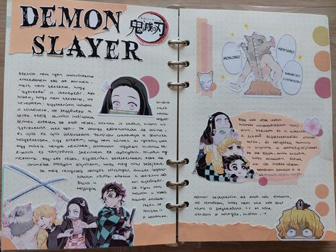 Demon Slayer Notebook, Demon Slayer Kamado, Homemade Journal, Anime Journal, Sketchbook Inspo, Notebook Ideas, Asian Drama, Journal Inspo, Anime Book