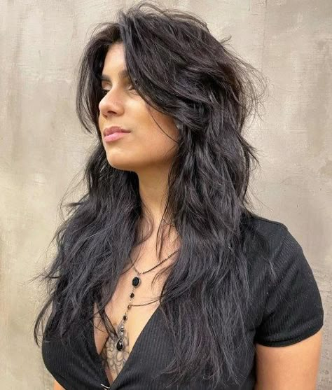 Shag With Undercut, Long Shaggy Haircuts, Grunge Haircut, Layered Thick Hair, Long Shag Hairstyles, Shaggy Long Hair, Long Shag Haircut, Long Shag, Shaggy Haircuts