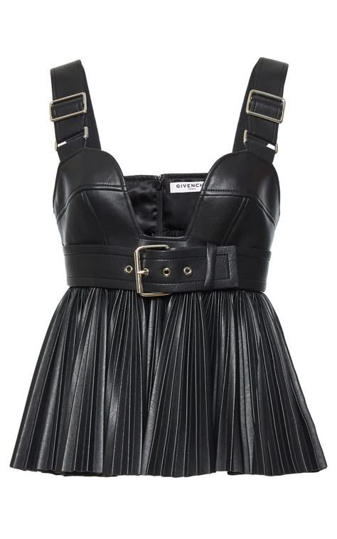 Leather Bustier Top, Pleated Bustier, Givenchy Top, Empire Waist Top, Leather Tank Top, Flared Top, Empire Waist Tops, Leather Bustier, Looks Country