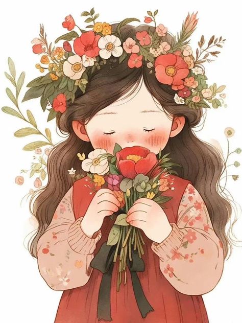 Crown Illustration, Artsy Background, Flower Art Images, Girly Art Illustrations, Cute Cartoon Drawings, Jolie Photo, Dreamy Art, Girly Art, Flower Girls