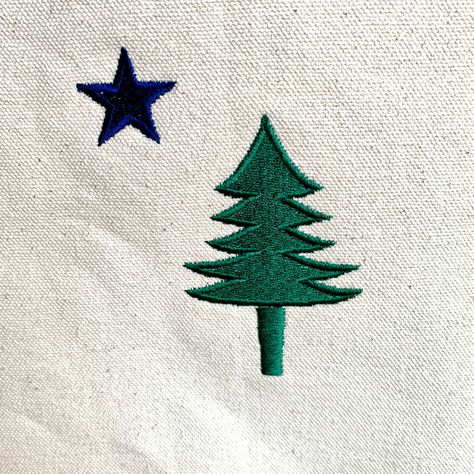 Maine Flag Tattoo, Maine Tattoo Ideas Simple, Maine Tattoo Ideas, Maine Bachelorette, Maine Tattoo, Maine Flag, Polar Star, Maine Gifts, Maine State