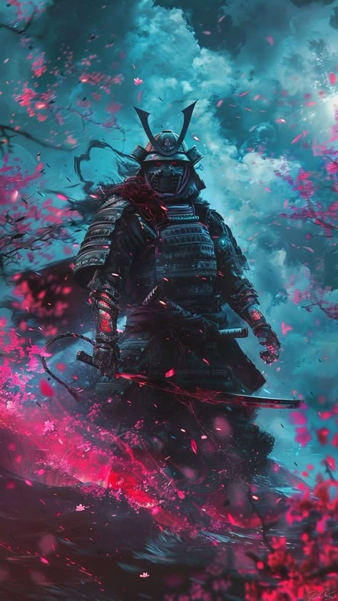 Samurai Astethic, Demon Samurai, Futuristic Samurai, Guerriero Samurai, Samurai Warrior Tattoo, Japanese Art Samurai, Samurai Tattoo Design, Samurai Wallpaper, Anime Picture Hd