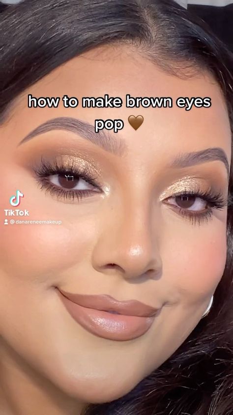 Makeup Looks For Gala, Brown Ombre Eyeshadow, Makeup Without Fake Eyelashes, Natural Soft Glam Makeup Tutorial, Gender Reveal Makeup Ideas Natural, Brown Makeup Looks Tutorial, Brown Skin Eye Makeup, Eye Makeup On Brown Skin, Makeup Ideas Brown Skin