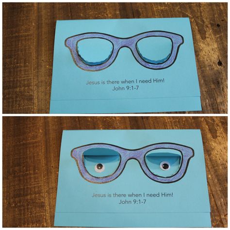 Sample craft for 2s, Week 1, "Paper Glasses" First Grade Crafts, Jesus Healing, Infant Crafts, Paper Glasses, Bible Crafts Sunday School, Jesus Crafts, I Need Him, Children Church, Children's Church Crafts