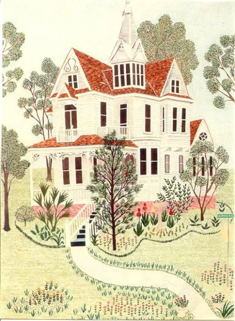 Arte Folk, House Illustration, 그림 그리기, A House, Painting & Drawing, Art Inspo, Folk Art, Beautiful Art, Illustration Design