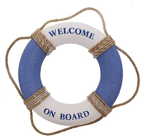 Life Ring Welcome on Board - Life Ring Swim Tube Decoration Decor Life Ring Greeting Blue White Nautical - 12.5 inches : Amazon.com.au: Home Life Preserver Ring, Welcome On Board, Welcome Door Signs, Life Preserver, Life Ring, We Shed, Nautical Wall Decor, Shark Party, Handmade Wall Hanging