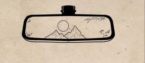 Mirror Sketch, Mirror Tattoo, Mirror Tattoos, Mirror Drawings, Sunset Mountains, Rear Mirror, Art Sunset, Mountain Tattoo, Mirror Painting