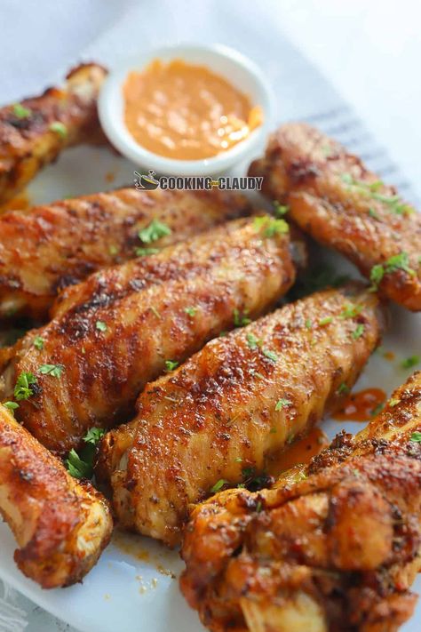 Baked Turkey Wings - Cooking With Claudy Bake Turkey Wings Oven, Baked Turkey Wings Oven Recipe, Oven Baked Turkey Wings, Crispy Baked Turkey Wings, Crockpot Turkey Wings, Oven Baked Turkey, Orange Poppy Seed Cake, Turkey Wings Recipe, Smothered Turkey Wings