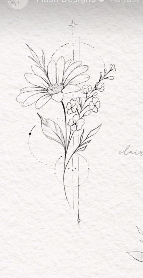 Barn Tattoo, Underarm Tattoo, Daisy Tattoo Designs, Cross Tattoos For Women, Wildflower Tattoo, Beautiful Flower Tattoos, Illustration Tattoo, Daisy Tattoo, Tattoo Style Drawings