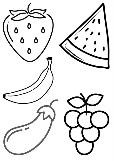 Fruit Coloring, Flower Coloring Sheets, Free Kids Coloring Pages, Art Activities For Toddlers, Fruit Coloring Pages, Summer Coloring Pages, Free Fruit, Hand Crafts For Kids