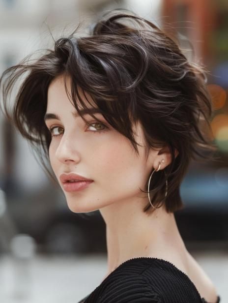 Pixie Haircut Trends for Round Faces 2024: Stylish and Modern Looks Long Pixie Haircut Round Face, Round Face Haircuts Pixie, Interesting Haircuts Women, Pixie Hairstyles Plus Size, Hairstyles On Round Face, Very Short Pixie Haircut For Thick Hair, Artsy Haircuts For Women, Pixy Hairstyle, Long Shaggy Pixie Haircut