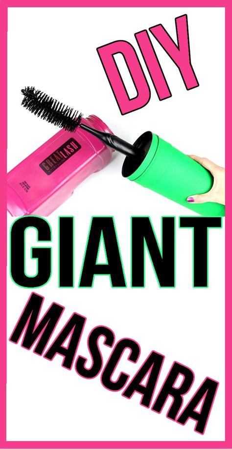 DIY Crafts: How To Make A Giant Mascara Tube & Brush -DIYs Storage Idea or… Diy Giant Lipstick Prop, Giant Makeup Props, Paper Cosmetics Diy, Diy Barbie Props, Food Props Diy, Makeup Party Decorations, Makeup Birthday Party, Giant Props, Make Up Party