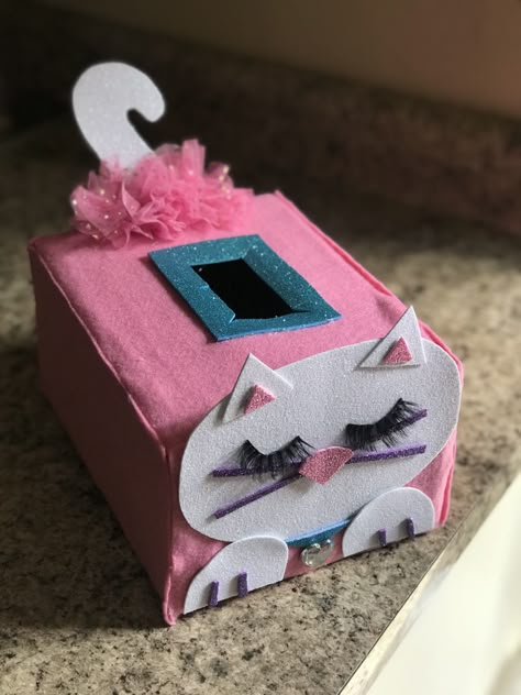 Kittycorn Valentine Box Ideas, Cat Valentine’s Day Boxes For School, Kitten Valentine Box Ideas, Cat Valentine's Box Ideas, Kitty Cat Valentine Box Ideas, Cat Valentines Boxes For Girls Diy, Valentines Box Girls Diy, Valentines Card Box Ideas For Girls Kids, Valentine Shoe Boxes For Girls Diy