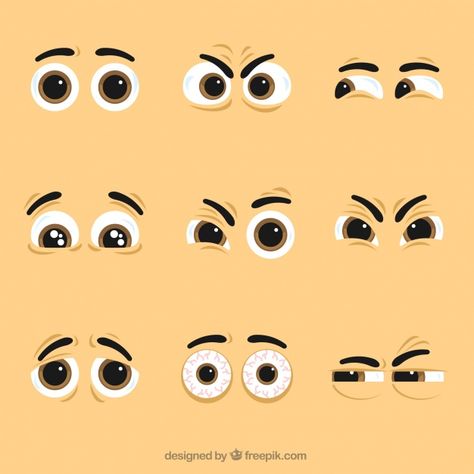 Discover thousands of copyright-free vectors. Graphic resources for personal and commercial use. Thousands of new files uploaded daily. Inkblot Cartoon, Sandwich Poster, Character Eyes, Funny Cartoon Faces, Eye Expressions, Comic Face, Eye Illustration, Girl Cartoon Characters, Vector Character Design