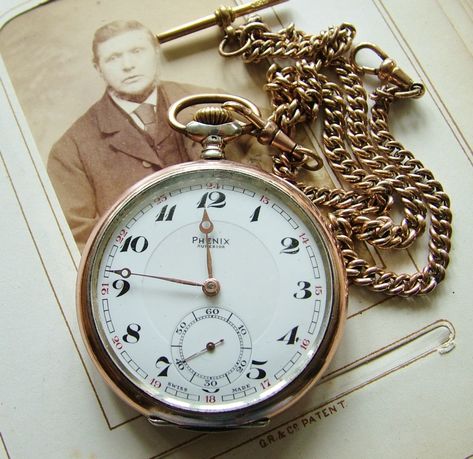 A 1920S PHENIX SUPERIOR POCKET WATCH AND CHAIN...we find a pocket watch in Rachett's pajama pocket Pocket Watch Aesthetic, Radium Girls, Watch Aesthetic, Vintage Wrist Watch, Play Props, The Orient Express, Pocket Watch Chain, Orient Express, Antique Clocks