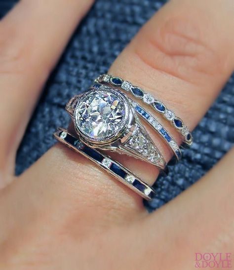 Art deco sapphire ring