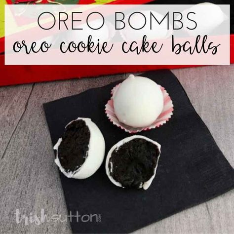 Cookie Cake Balls, Oreo Bomb, Cake Bomb, No Bake Cookie Recipe, Cake Balls Recipe, Oreo Cookie Cake, No Bake Cookie, Cake Ball Recipes, Oreo Balls