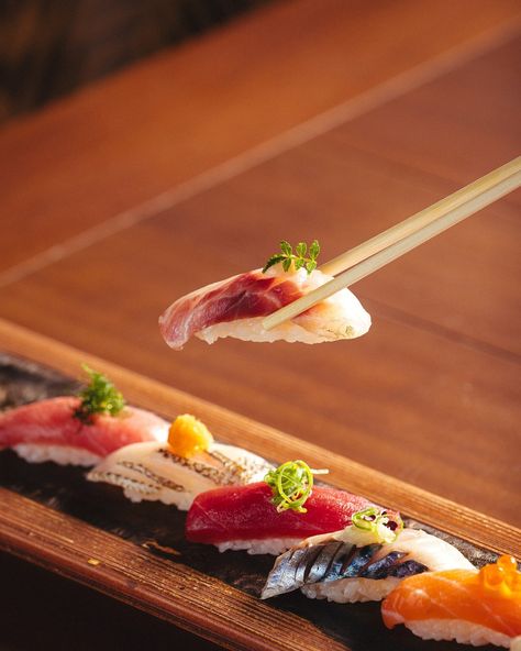 Zuma • Cannes | When it comes to sushi, nigiri is the epitome of chic… we don’t make the rules 🩵🥢 #iloveZuma #ZumaCannes | Instagram Sushi Photoshoot Ideas, Sushi Food Photography, Sushi Photoshoot, Sushi Photography, Sushi Nigiri, Sushi Recipes, The Rules, Cannes, Food Photography