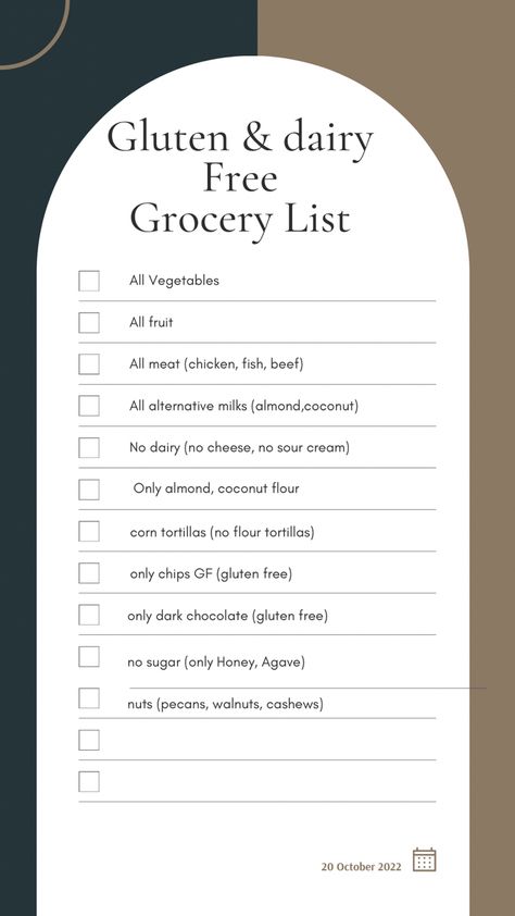 A list of okay food you can eat, while on a dairy & Gluten free diet. Dairy Food List, Dairy Free Grocery List, Diary Free Diet, Gluten Free Fast Food Options, No Dairy Diet, Gluten Free Fast Food, Fodmap Food List, Gluten Free Dips, Cut Out Dairy