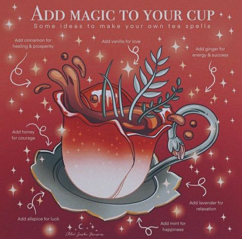 Tea Magick, Magical Tea, Tea Magic, Cottagecore Witch, Witchy Tips, Spell Books, Wiccan Magic, Witch Tattoo, Magick Book