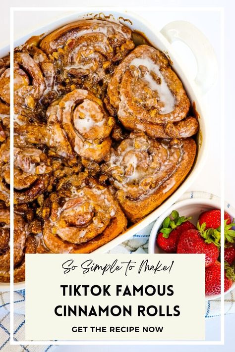 This Indulgent Tik Tok Cinnamon Rolls Recipe is filling kitchens all over the world with the aroma of freshly baked cinnamon rolls. Made with simple ingredients, they taste like homemade heavenly treats! If you have been on Tik Tok at all, then you know about these insane cinnamon rolls. You take pre-packed cinnamon rolls and transform them into bakery style rolls with a few simple ingredient hacks. Get the recipe for these easy cinnamon rolls with cream cheese frosting now! Tik Tok Cinnamon Rolls, Quick Fall Recipes, Easy Cinnamon Rolls, Cinnamon Rolls With Cream Cheese, Cinnamon Rolls With Cream, Easy Cinnamon Rolls Recipe, Fall Fun Food, Cinnamon Rolls Easy, Tray Bake Recipes