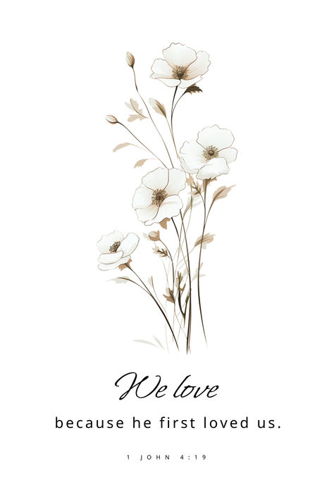 Digital download, 

Digital file type(s): 5 JPG, 

1 John 4:16 We Love Because He First Loved Us. Printable, Minimalist Wall Art, Christian Art, Bible Verse Wall Art, Prints, Farmhouse Decor, Digital Prints, Wall Art, Art Prints, Printable Wall Art, Digital Art, Instant Download, Room Decor, Flower Because He First Loved Us, Minimalist Bible Verse Print, We Love Because He First Loved Us Wallpaper, Poster Prints Christian, God Posters Aesthetic, Bible Verse Self Love, Free Printable Christian Wall Art, Christian Wall Art Aesthetic, We Love Because He First Loved Us