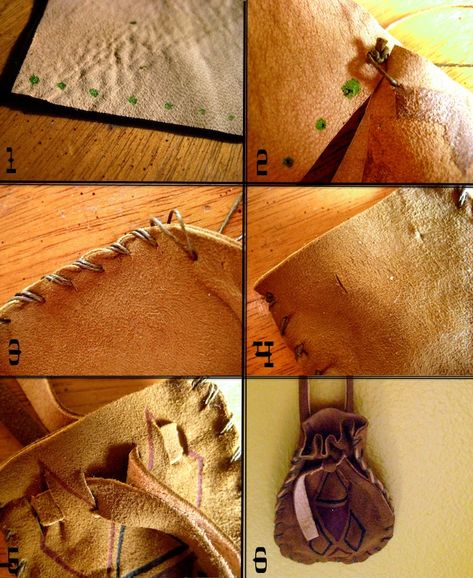 Medicine Pouch Diy, Medicine Bags Native American Patterns, Medicine Bag Diy, Leather Pouch Diy, Bear Medicine, Native American Medicine Bag, Medicine Bag Necklace, Indian Diy, Leather Medicine Pouch