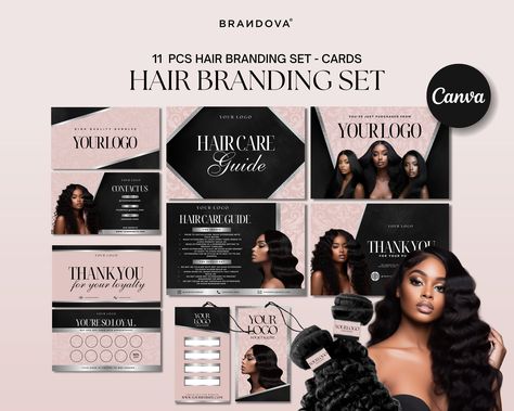 Hairstylist Branding Kit | Hair Business Card Hair Business Cards Ideas, Hair Business Logo Design Ideas, Sewing Business Logo, Loyalty Card Design, Business Ideas For Women Startups, Business Kit, Hairstylist Branding, Guide Design, Hair Business Cards