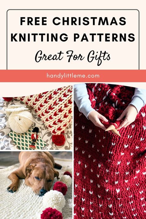 Quick Knitted Christmas Gifts, Free Knitting Patterns Christmas Decorations, Christmas Knitting Gifts, Knit Holiday Decorations, Gifts To Knit For Christmas, Quick Christmas Knits, Intermediate Knitting Projects, Knitting Patterns Free Christmas, Christmas Scarf Knitting Pattern