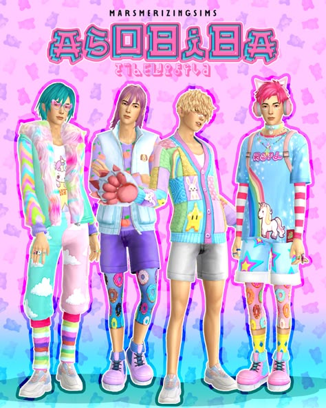 Sims 4 Cartoon Cc, Decora Accessories, The Sims 4 Pc, Sims 4 Anime, Kawaii Boy, Free Sims, Kawaii Goth, Sims4 Clothes, Sims 4 Cc Packs