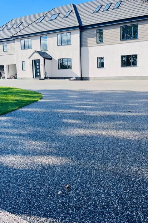 Gorgeous Resin Bound Driveway using DALTEX Morning Mist and Ocean Pearl Bespoke Blends. Resin Bound Driveways, Resin Driveway, American House Plans, Morning Mist, Driveway, Mist, House Plans, Bespoke, House Styles