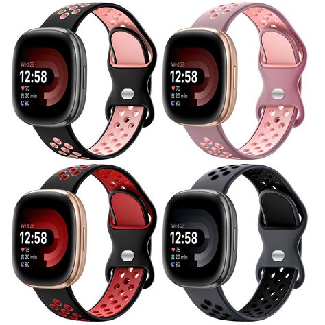 (Sponsored) Maledan 4 Pack Sport Band Compatible for Fitbit Versa 3/Versa 4/ Fitbit Sense/Sense 2 Bands Women Men, Soft Wristband Replacement Accessories for Fitbit Versa 3/4 and Sense/Sense 2 Smart Watch Band (As an Amazon Associate I earn from qualifying purchases) #summeractivities Fitbit Versa 3, Amazon Associates, Summer Activities, Watch Band, Fitbit, Watch Bands, Smart Watch, Women Men, Sense