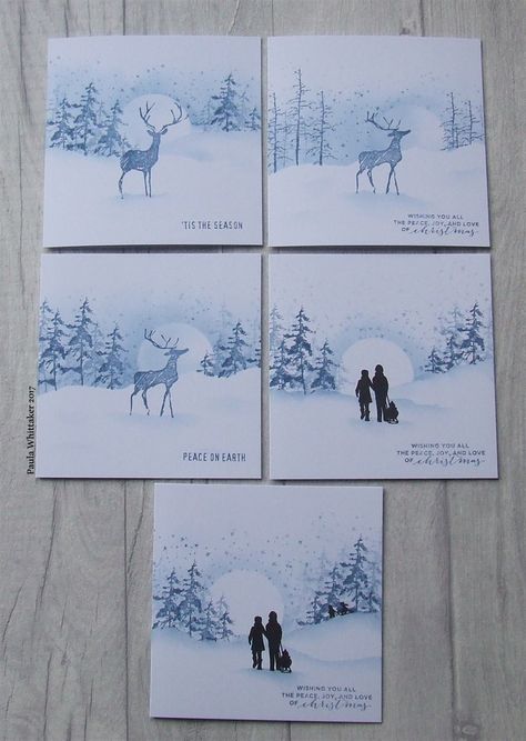 Christmas Cards | docrafts.com Cardio Cards, Winter Karten, Christmas Cards 2018, Stamped Christmas Cards, Silhouette Cards, Christmas Card Inspiration, Beautiful Christmas Cards, Homemade Christmas Cards, Christmas Card Crafts