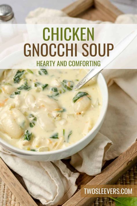 Learn how to make the easiest Chicken Gnocchi Soup that’s loaded with tender chicken, pillowy gnocchi, and a medley of vegetables. Crockpot Potato Gnocchi Soup, Chicken Gnocchi Soup Dutch Oven, Tuscan Chicken Gnocchi Soup, Italian Sausage Gnocchi Soup Crockpot, Gnocchi And Cabbage Recipes, Creamy Chicken And Gnocchi Soup, Gluten Free Chicken Gnocchi Soup, Low Fodmap Gnocchi Recipes, Gnocchi Chicken And Dumplings