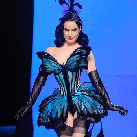 Jean Paul Gaultier's Butterfly Effect Jean Paul Gaultier Haute Couture, Couture 2014, Paul Gaultier Spring, Butterfly Costume, Fashion Week Spring 2014, Look Retro, Couture Mode, Dita Von, Dita Von Teese