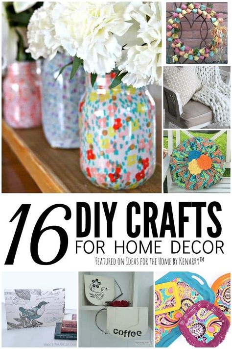 What adds more pop to your home than some personalized decor you made yourself? Try any one of these cute DIY crafts for home decor and give your space new life. #diyhomedecor #homedecor #kenarry #ideasforthehome Exterior Flooring, Ceiling Door, Crafts For Home Decor, Valentines Bricolage, Diy Bird Bath, Painted Pots Diy, Diy Crafts For Adults, Dekor Diy, Door Entrance