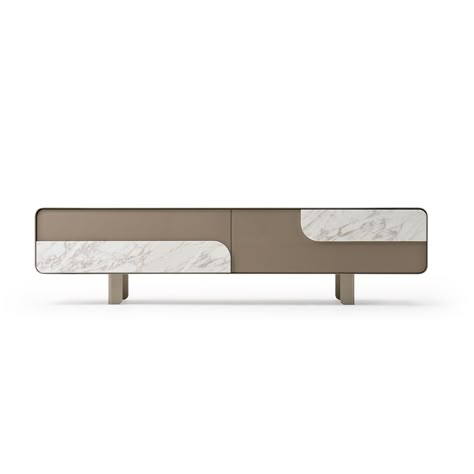 Soul tv unit | Turri | Made in Italy Tv Unit Table Design Modern, Tv Unit Console Design, Console Design Modern, Turri Furniture, Tv Unit Table, Tv Console Unit, Tv Cabinet Designs, Tv Unite, Tv Console Design