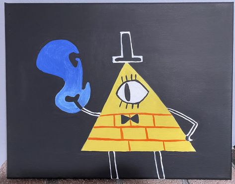 Bill Cipher Painting, Bill Cipher, Gravity Falls, Gravity, Painting Ideas, Canvas Painting, Paint, Canvas