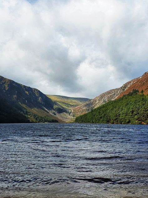 Wicklow mountains and the lower lake in Glendalough Wicklow Mountains, My Father's World, Cliffs Of Moher, Visit Ireland, Galway, Belfast, Beautiful Places, Lake, Wonder