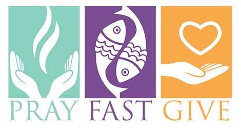 A graphic from Catholic News Service depicts the three pillars of Lent: prayer, fasting and almsgiving. Pray For Someone, Easter Banners, Catholic Artwork, Lenten Season, Church Bulletin Boards, Prayer And Fasting, Church Bulletin, Ash Wednesday, Stations Of The Cross