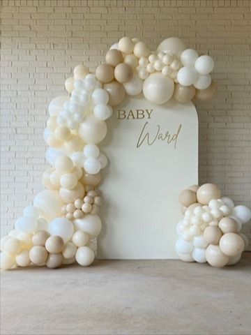 Baby Shower balloons, gender reveal balloons, neutral baby shower decor, boho baby shower, gender neutral baby shower, boho baby shower, boho gender reveal, arch backdrop, arch balloon backdrop Neutral Color Balloon Arch, Gender Reveal Ideas Backdrop, Gender Reveal Ideas Nude Colors, All White Gender Reveal Party, Gender Reveal Arch, Gender Reveal Neutral Theme, Arch Balloon Backdrop, Classy Gender Reveal Party, Gender Reveal Neutral