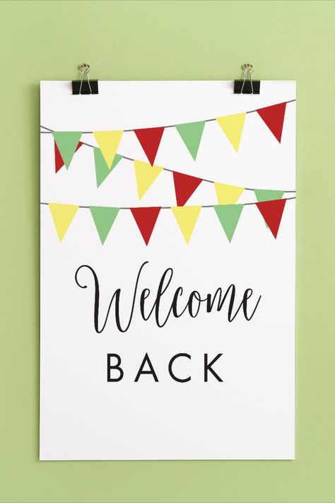 Welcome Back to School or Welcome Back to Office Free Printable Sign. This is a great free printable for teachers to use in the classroom or on meet the teacher night. Welcome Back Teacher, Welcome Back Party, Back To Office, Meet The Teacher Night, Cells Worksheet, Teacher Signs, Free Teacher, Welcome Back To School, Meet The Teacher