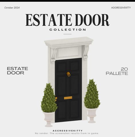 ESTATE DOOR Sims 4 Mods Patreon, Heritage Kitchen, Witchy House, The Sims 4 Pc, Sims 4 Cc Furniture, Sims 4 Build, Design Essentials, Entrance Door, Sims 4 Houses