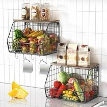 Potato Onion Storage, Veggie Storage, Fruit Rack, Metal Fruit Basket, Storage Containers Kitchen, Basket For Kitchen, Onion Storage, Hanging Fruit Baskets, Basket Fruit