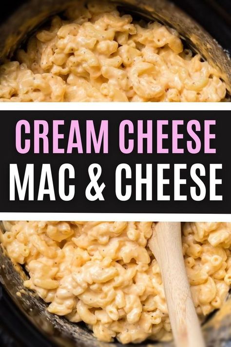 Mac And Cheese With Cream Cheese, Mac And Cheese Crockpot Recipe, Cream Cheese Mac And Cheese, Crockpot Mac And Cheese Recipe, Crock Pot Mac And Cheese, Crockpot Mac N Cheese Recipe, Recipes Using Cream Cheese, Vegetarian Burger Recipe, Cheese Mac And Cheese