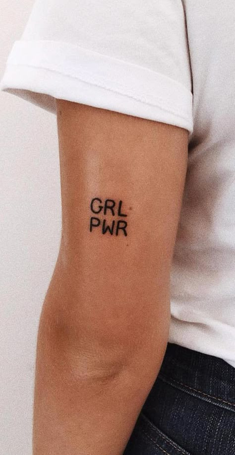 Feminism Tattoo, Empowerment Tattoo, Feminist Tattoo, Girl Power Tattoo, Power Tattoo, Stick N Poke, Cool Small Tattoos, Grl Pwr, Tattoo Flash Art