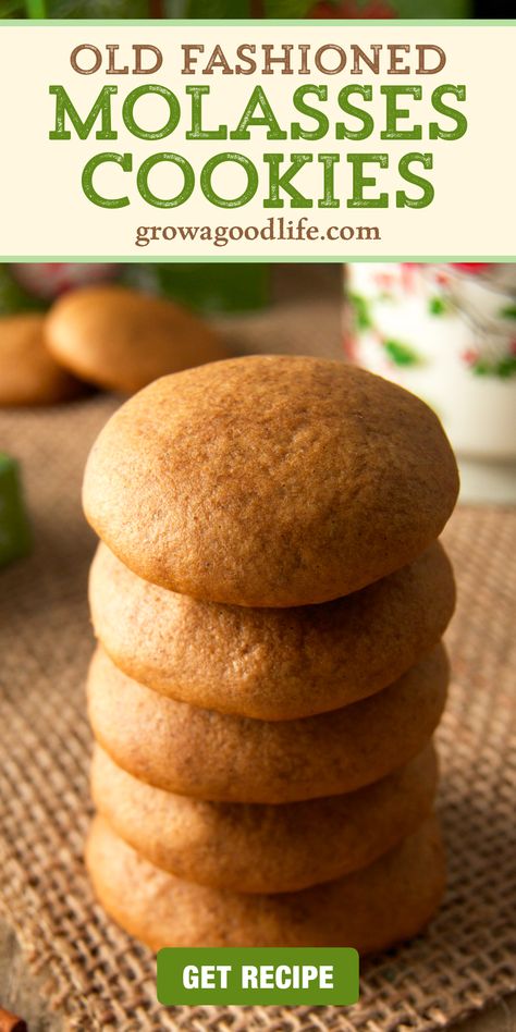 Old Fashioned Molasses Cookies, Soft Molasses Cookies, Holiday Flavors, Molasses Recipes, Bread Biscuits, Ginger Cookie Recipes, Molasses Cookies Recipe, Soft Cookie Recipe, A Glass Of Milk