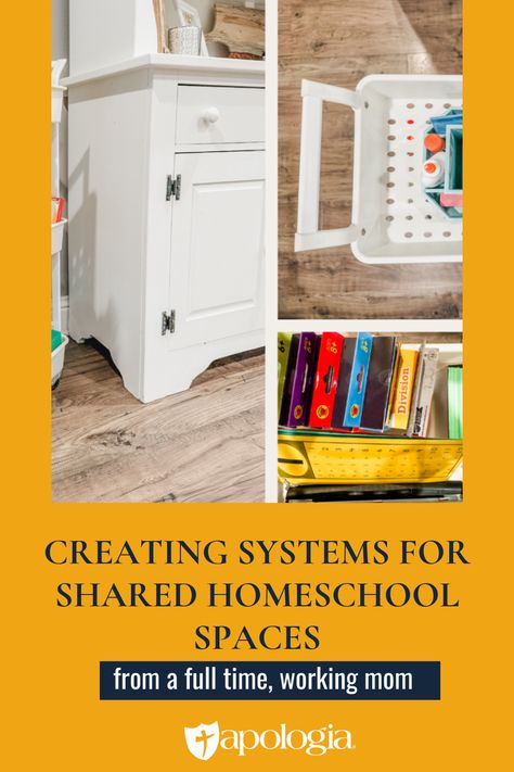 Having a home as a shared space for work, school, and life can quickly become overwhelming without systems in place. This blog post includes tips for creating systems for shared homeschool spaces as well as other homeschool planning tips from a full-time working homeschool mom! Homeschool Daily Schedule, Physical Science High School, Creating Systems, High School Biology, High School Science, Homeschool Planning, Free Homeschool, Preschool Science, Homeschool Organization