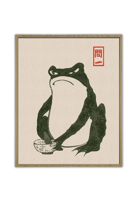 Frog Print Matsumoto Hoji Japanese Art Living Room Decor - Etsy Latvia Japanese Kids Room, Frog Bathroom Decor, Japanese Frog Art, Japanese Decor Ideas, Banjo Frog, Frog Poster, Matsumoto Hoji, Art Frog, Japanese Art Modern